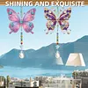 Butterfly 5D Diamond Painting Suncatcher with Crystal Pendant, Double-Sided Hanging Wind Chime Kit for Adults | Colorful Spring Window Decor