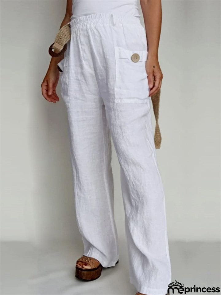 Ladies Summer Pure Color Daily Wear Comfy Trousers