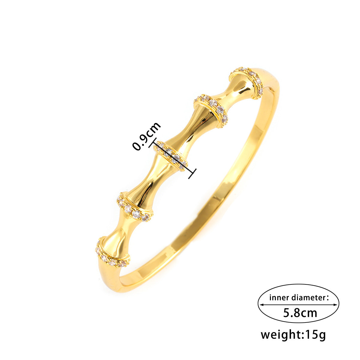 Diamond Bracelet New Chinese Style Brushed Bamboo Knot High-Grade Non-Fading Bamboo Bracelet Bracelet Daily Wear