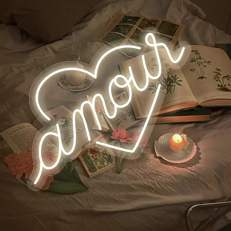 Blanketcute-Personalized 100% Handmade Heart LED Neon Sign with Your Kid's Name