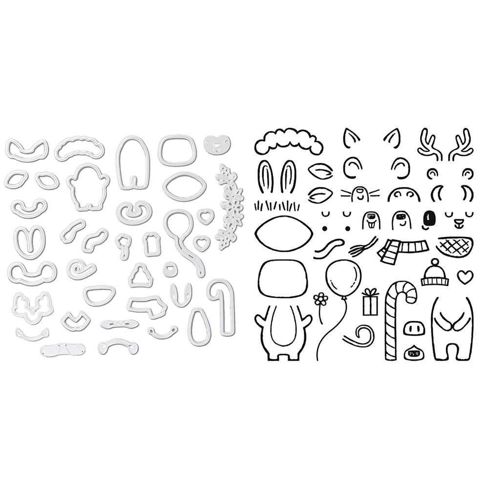 

Cartoon Animals (Cutting Die+Seal) - Paper Craft Cutting Dies, 501 Original