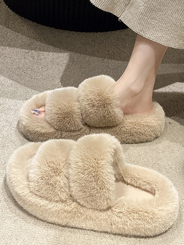 Open Toe Solid Color Split-Joint Flat Shoes Platform Shoes