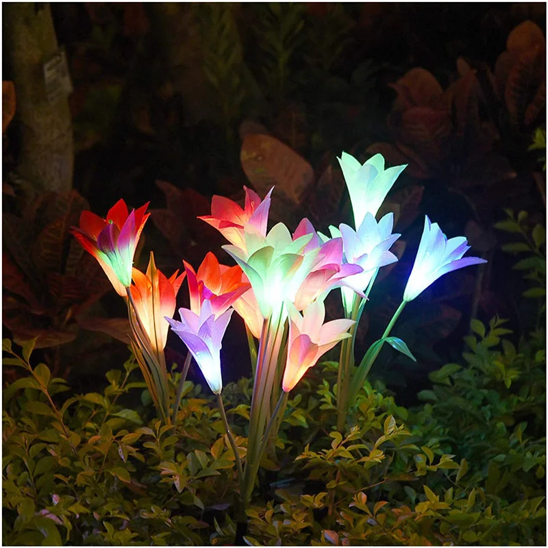 Outdoor Solar Lily Multicolor Variation LED Light