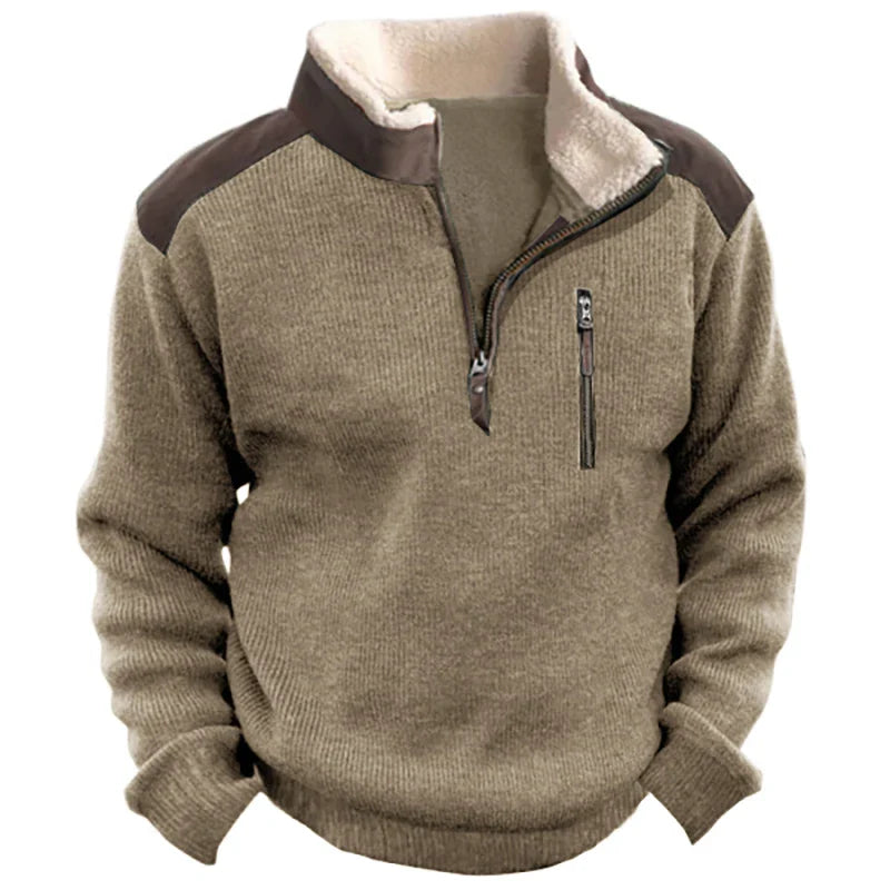 Men's Ribbed Quarter Zip Sweater