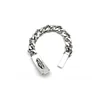 Chrome Hearts Silver Cross Link Cuban Bracelet