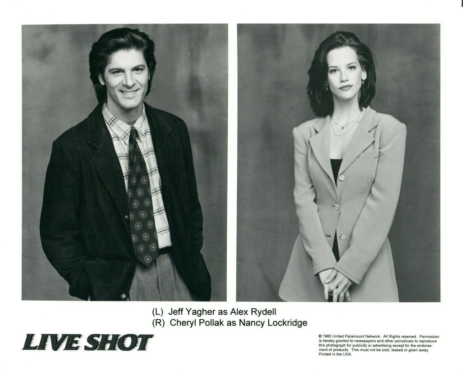 JEFF YAGHER CHERYL POLLAK TV Series LIVE SHOT 8x10 Promo Press News Photo Poster painting 1995