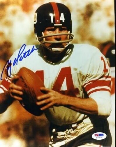 Ya Tittle Giants Hof Signed Psa/dna 8x10 Photo Poster painting Autograph Authentic