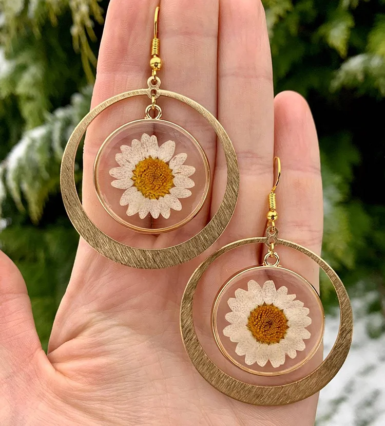 Cross Border Foreign Trade Amazon Sun Earrings And Genuine Pressure Chrysanthemum Bohemian Factory Direct Sales
