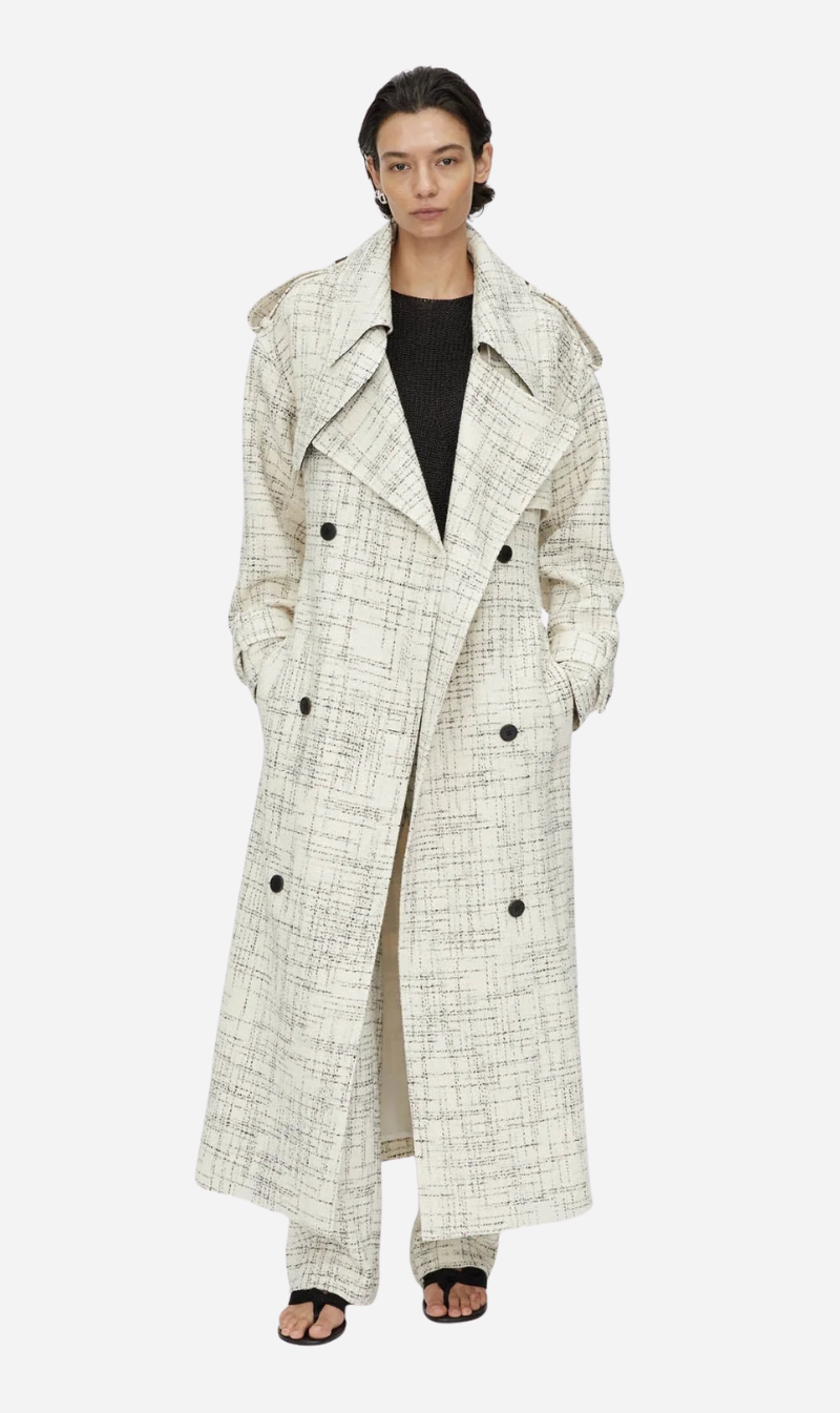 Camilla and Marc | Corvina Trench Coat - Cream Cross Hatch