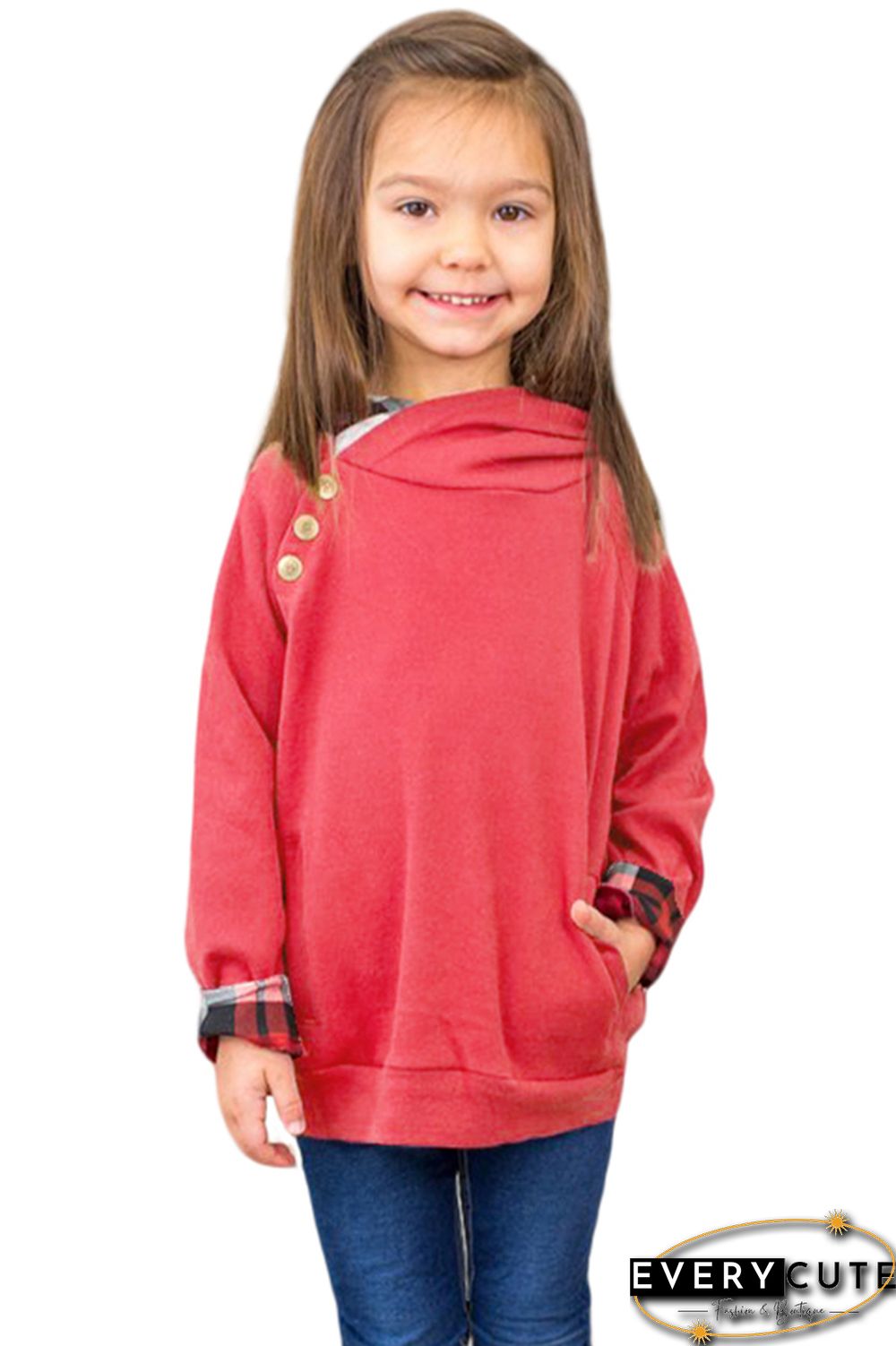 Red Toddlers Double Hooded Sweatshirt