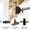 20FT Sliding Library Ladder Hardware Kit Floor Roller with Brake Telescopic Top Hook Sliding Track Kit with Complete Hardware Set (No Ladder) Indoor Moving Track for Home Office Loft