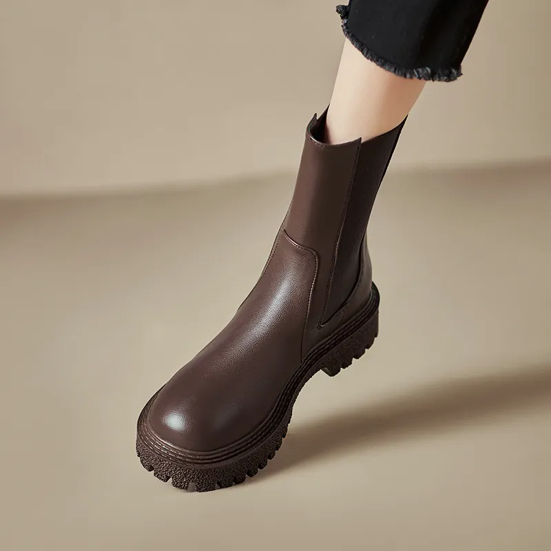 Yyvonne Yyvonne Plus Size Boots Casual Platform Ankle Boots Women's Chelsea Boots Autumn And Winter New Women's Boots
