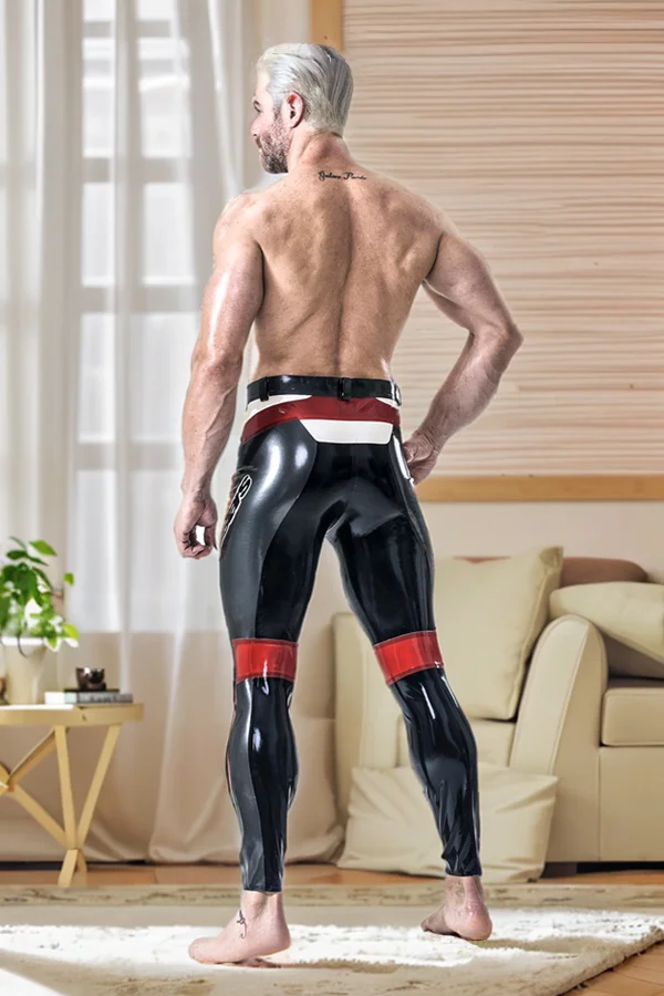 Men's Latex Pants Male Latex Motorcycle Branding Pants Stylish Motorcycle Outfit