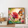 Diamond Painting - Full Round Drill - Rose & Butterfly(Canvas|30*30cm)