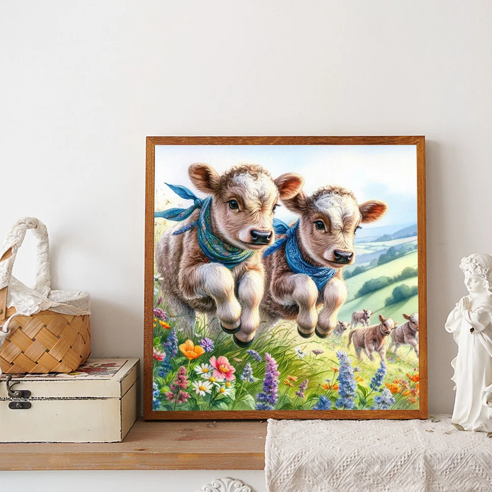 Diamond Painting - Full Round Drill - Flower Cow(Canvas|40*40cm)