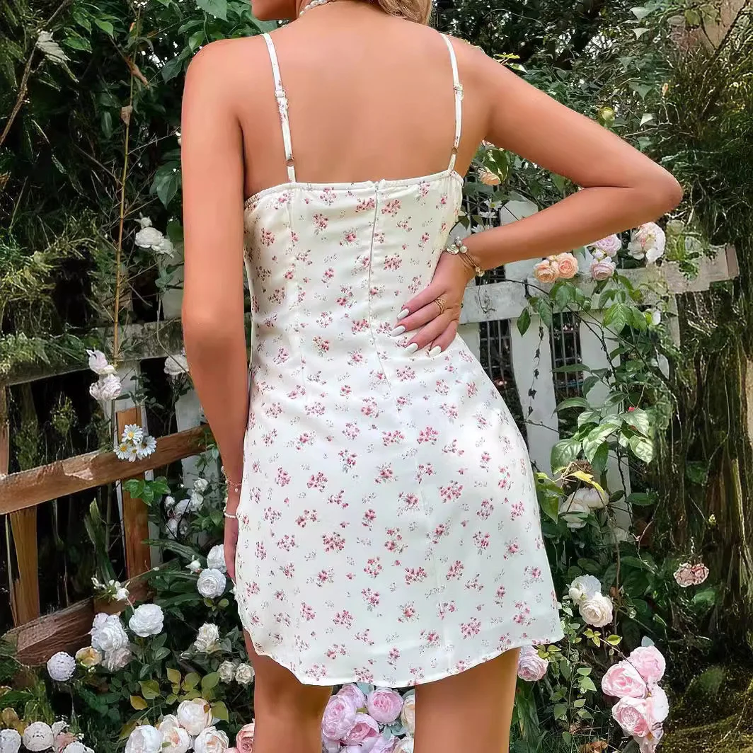 Women's casual sexy lace slim mini dress