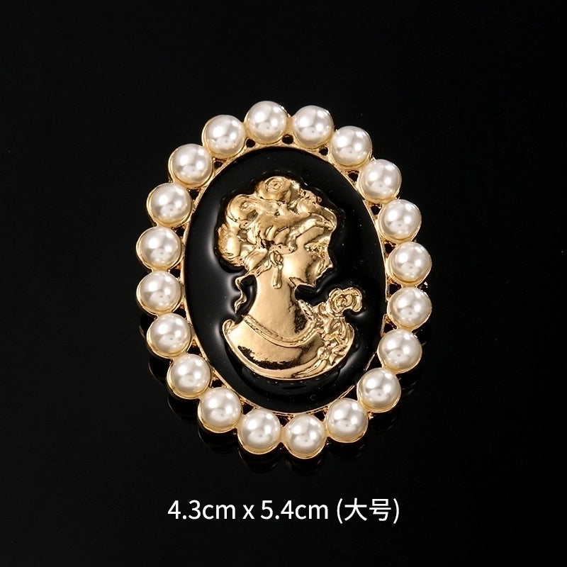 Retro Pin Portrait Alloy Plating Rhinestones Women’S Brooches