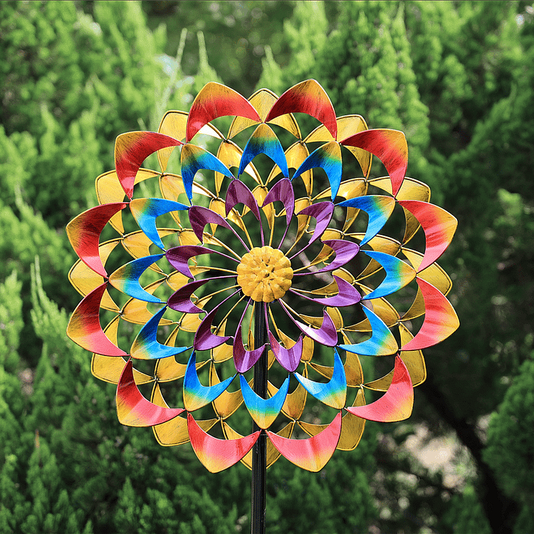 Colorful Metal Flower Wind Spinner