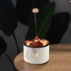 Volcano Humidifier Jellyfish Smoke Ring Aromatherapy Machine, Home Desktop Volcano Spray Simulated Flame Wood Grain Aromatherapy Humidifier