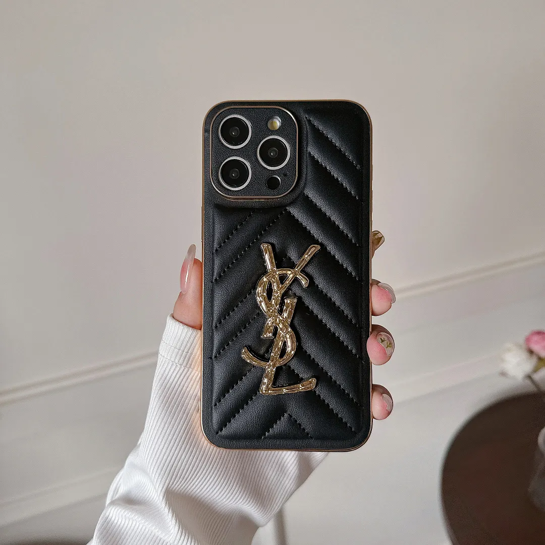 YSL Luxury Loulou In Quilted Leather Electroplating Apple iPhone Case