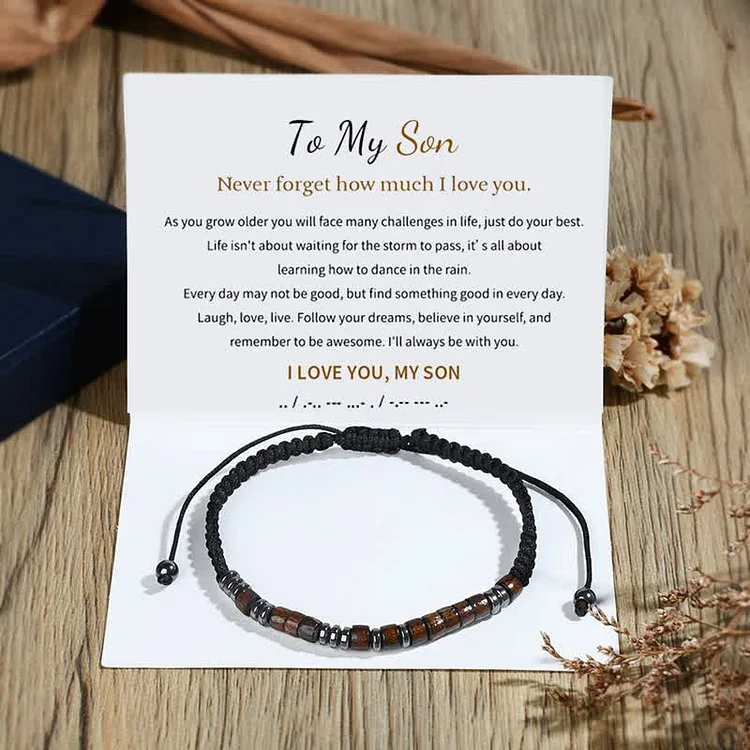To My Son, I Love You Morse Code Bracelet