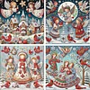 (US Only)4pcs Xmas Angel - Diamond Painting - Partial Special Shaped Drill (Canvas|30*30cm)
