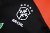 Joyfball 2025/2026 Brazil Half-Pull Training Suit Black Football Shirt 1:1 Thai Quality