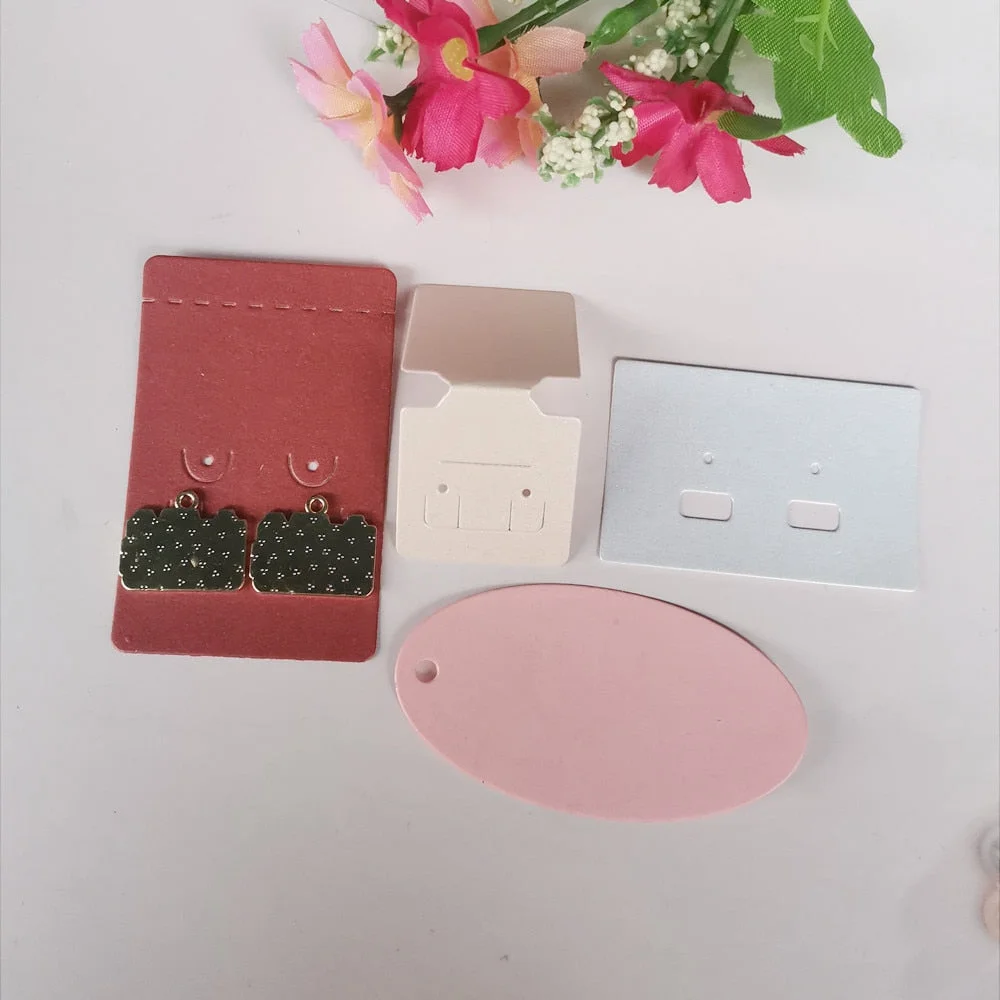 4 Sets Earrings Holder Dies Cutting Metal Scrapbook Stencil Template for DIY Embossing Paper Photo Album Greeting Gift Card