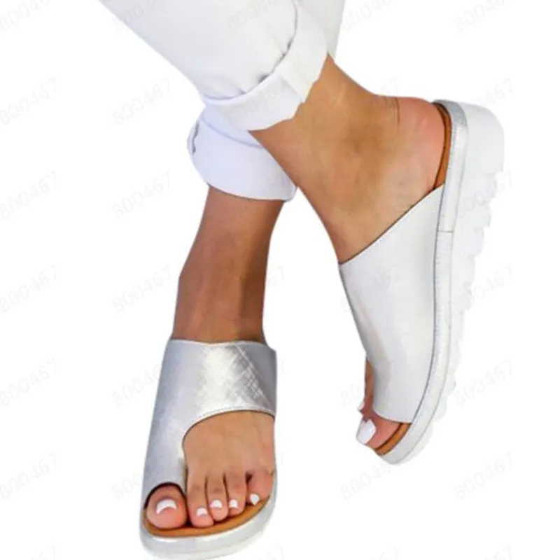Women's Summer Toe Ring Wedge Slippers