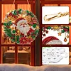 5D Crystal Gem Painting Kit Santa Wreath Window Hanging 9.45x9.45in