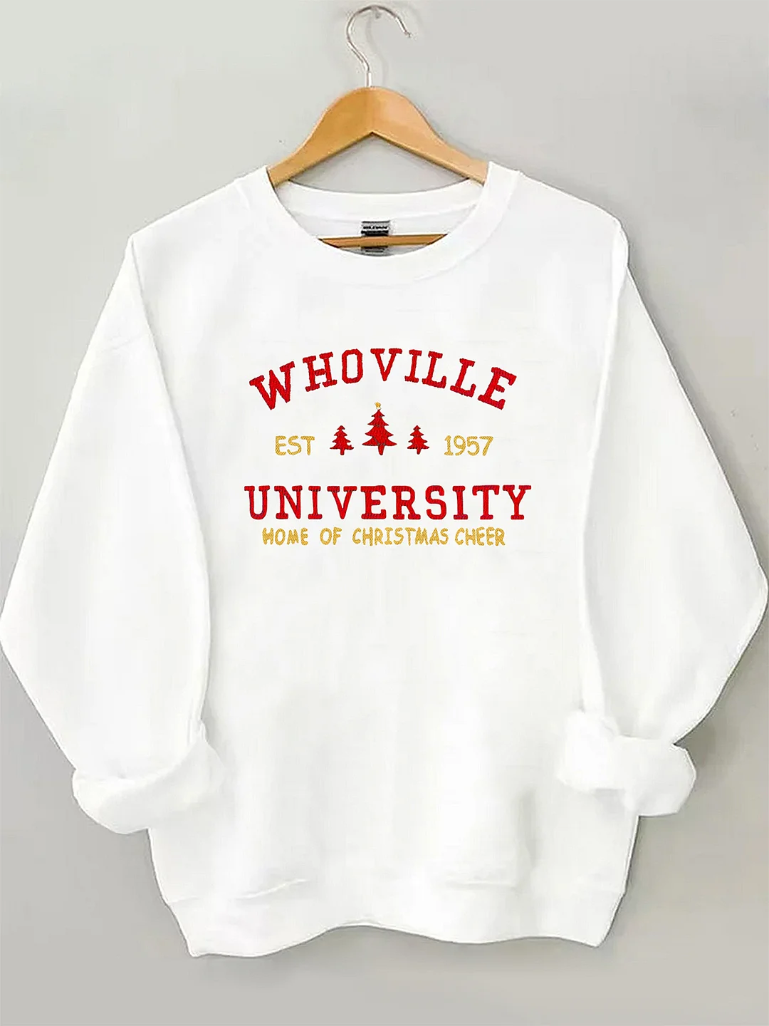 SobaShop Personalized Embroidered Whoville University Sweatshirt