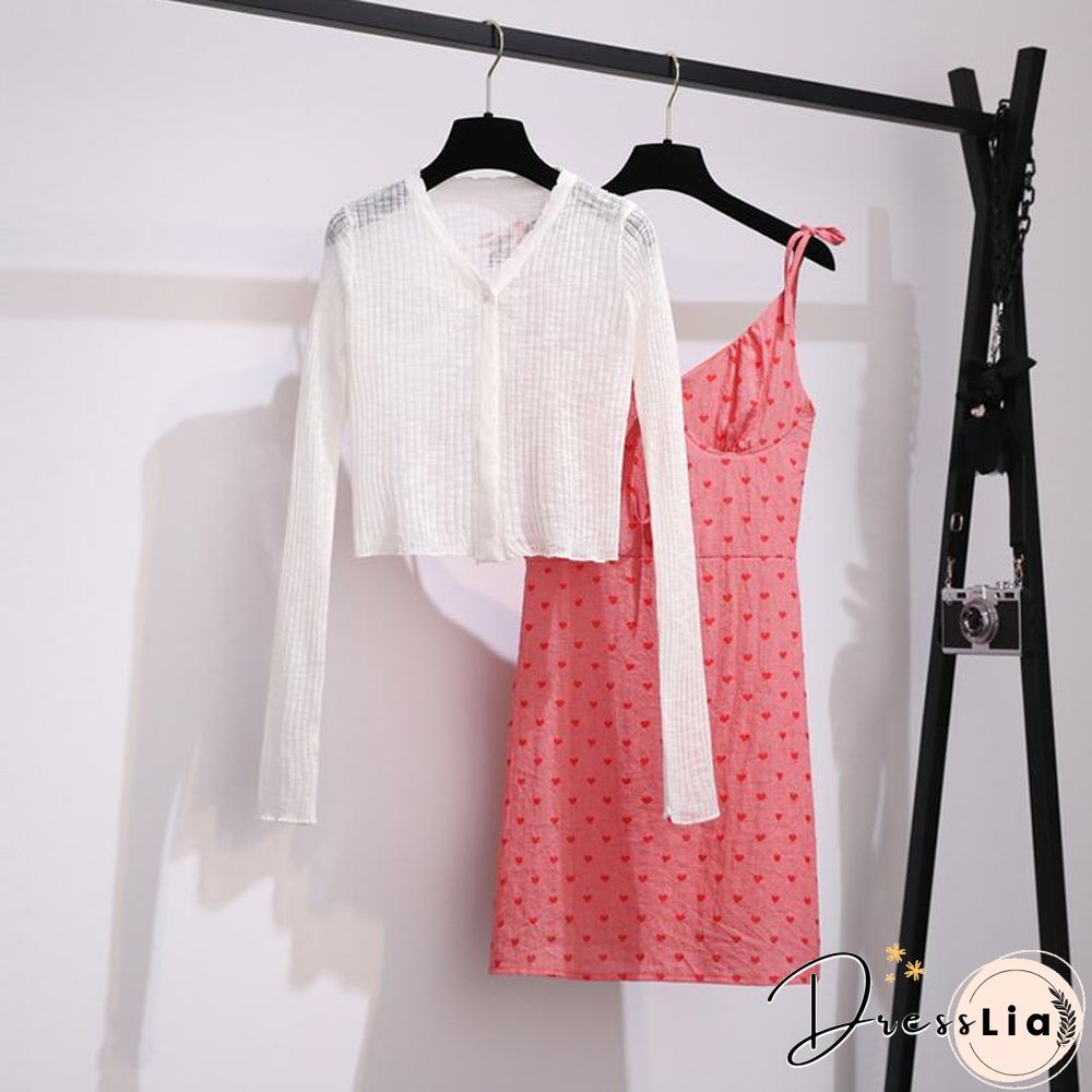 Chic Cardigan +Love Cami Dress P10738