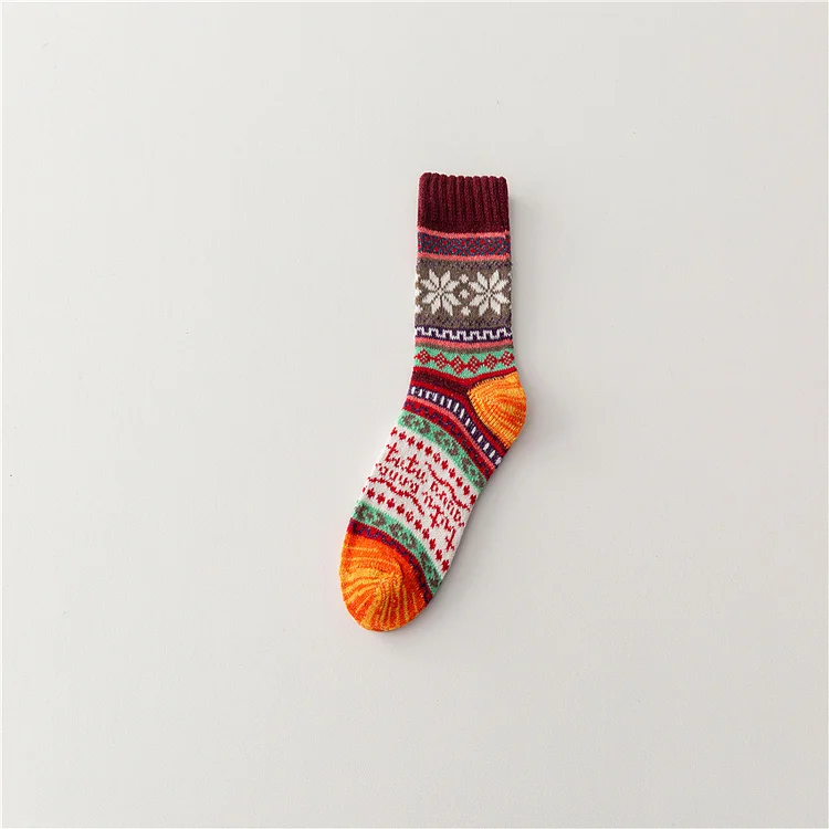 VChics Ethnic Knitted Thick Needle Retro Socks
