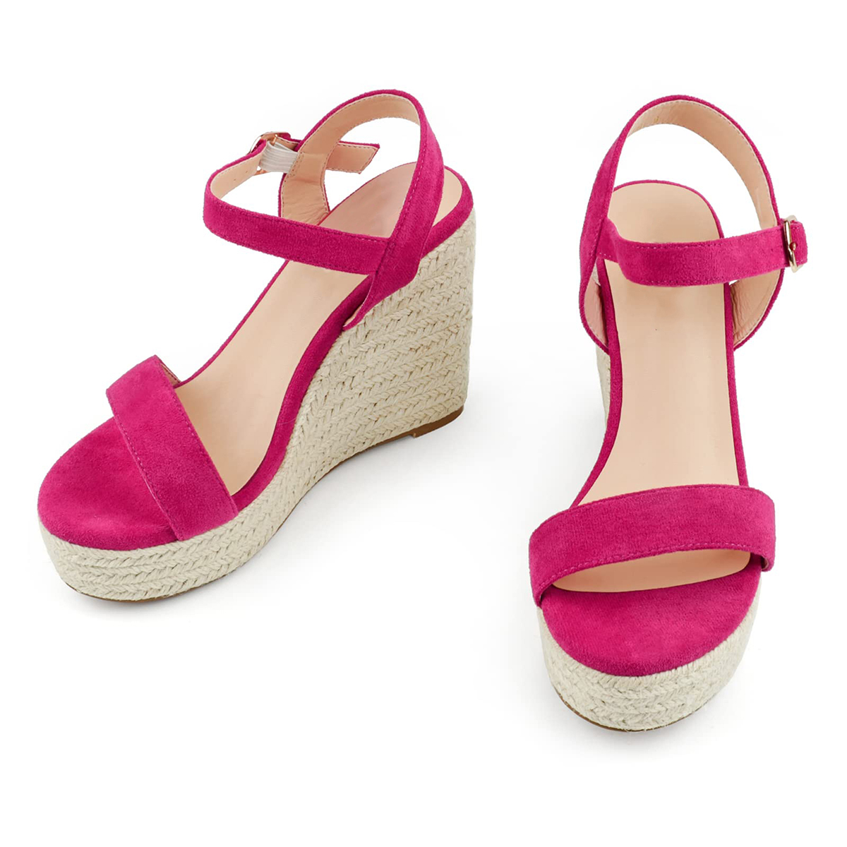 4.5" Women's Wedge Shoes Heeled Sandals High Platform Open Toe Ankle Strap Sandals Summer Beach Shoes-MERUMOTE