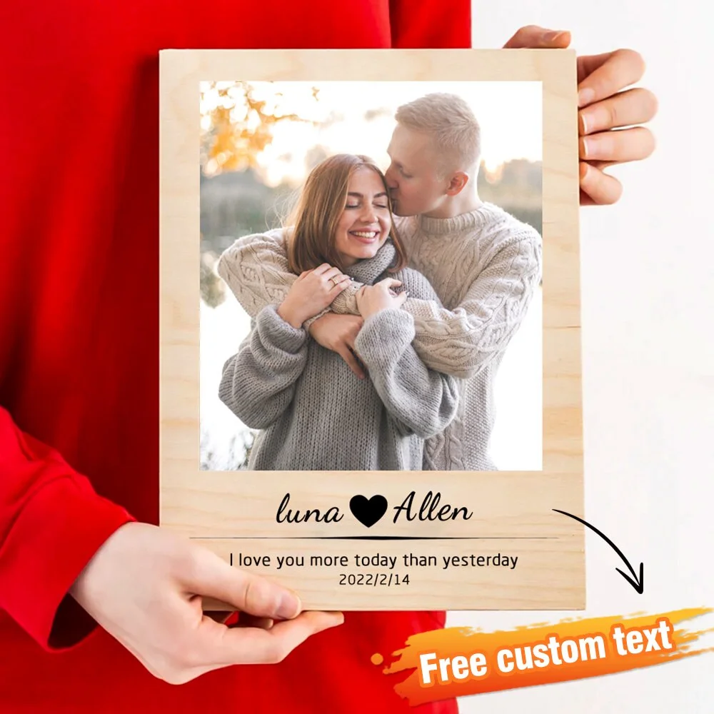 Customed Wood Photo Frame Personalized Prints Memorial Picture Frame Photo On Wood Gift For Mother Wall Art Office Ornament