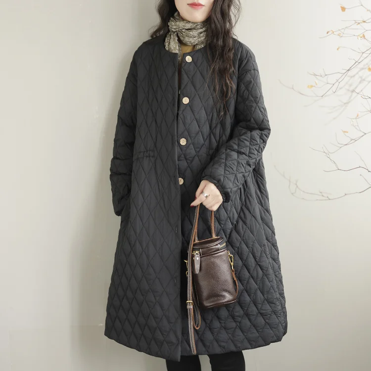  (🎁2023-Christmas Hot Sale🎁)Mid-length diamond check down jacket