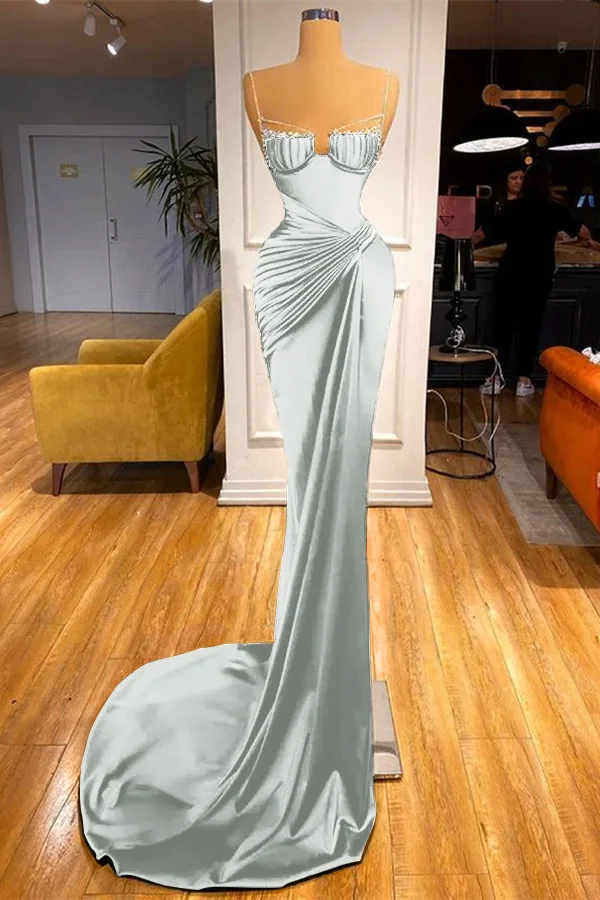 Miabel Spaghetti-Straps Mermaid Dark Green Prom Dress