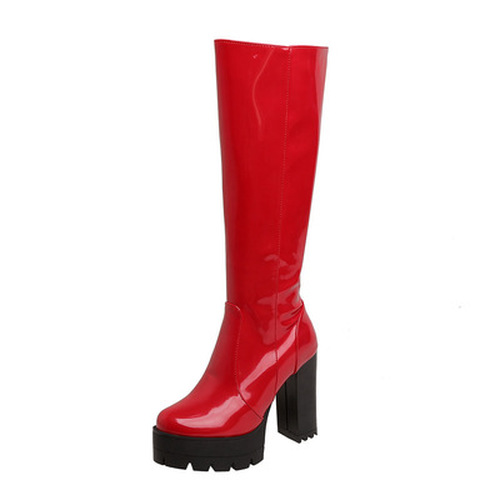 Block Heel High Boots