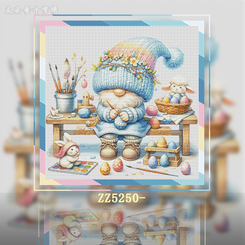 [ZZ5250-Easter Egg Dwarf]  Painting Fairy Cross Stitch