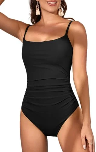 Women's Tummy Control Ruched One Piece Swimsuits