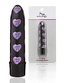 pornhint Pornhint Fuck Me 10-Function Heart Print Waterproof Bullet Vibrator 5 Inch - Sexology