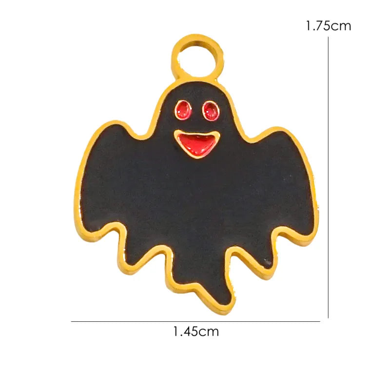 1 Piece 10*14.8mm 8.3*14.8mm 9.1*15.2mm 304 Stainless Steel 14K Gold Plated Pumpkin Skull Grimace Pendant Jewelry Accessories