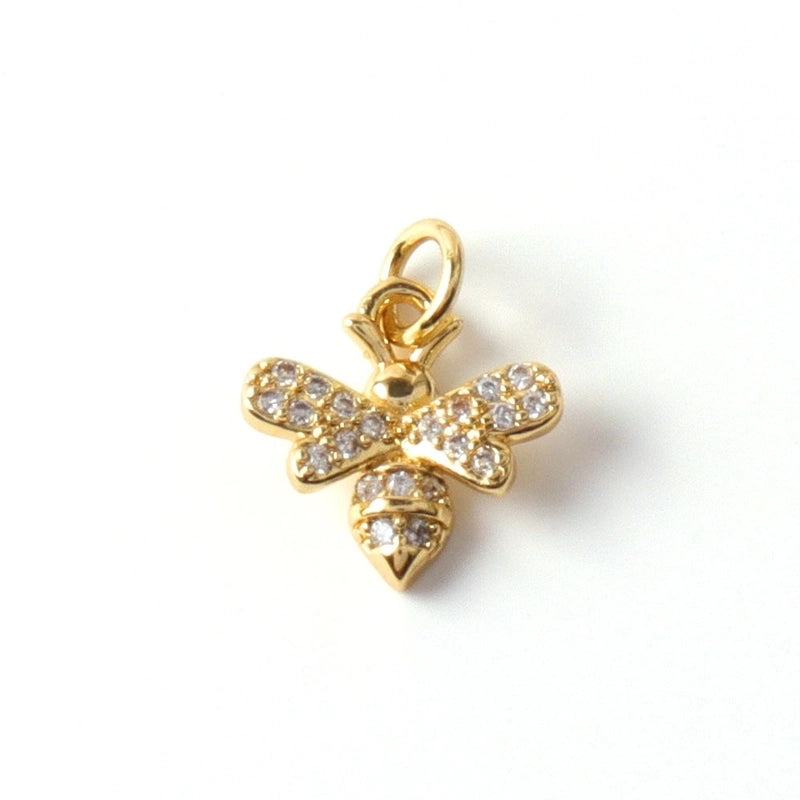 1 Piece Copper Zircon Bee Pendant