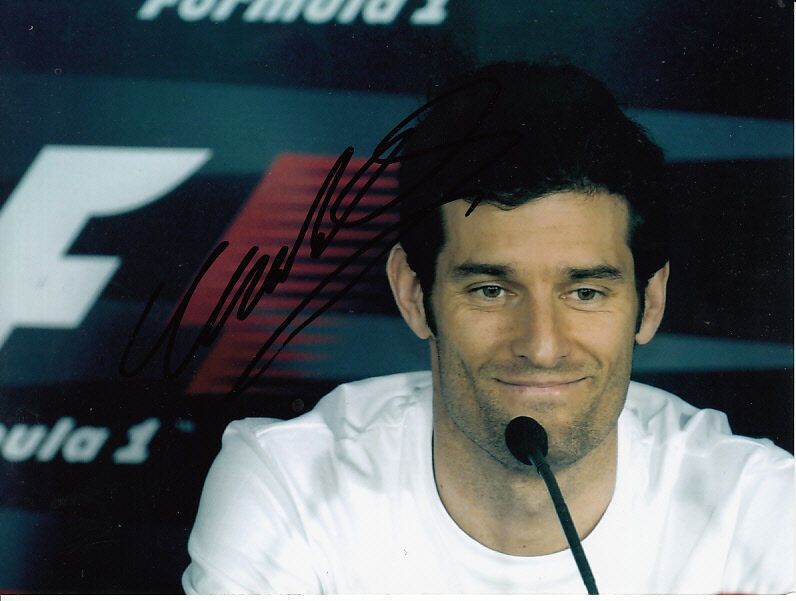 Mark Webber Hand Signed Red Bull Racing Photo Poster painting 8x6.