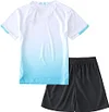 Quick Dry Short Sleeve T-shirt and Mesh Shorts Soccer Set Color: White