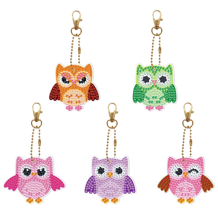 DIY Diamond Painting Keychain - Owls