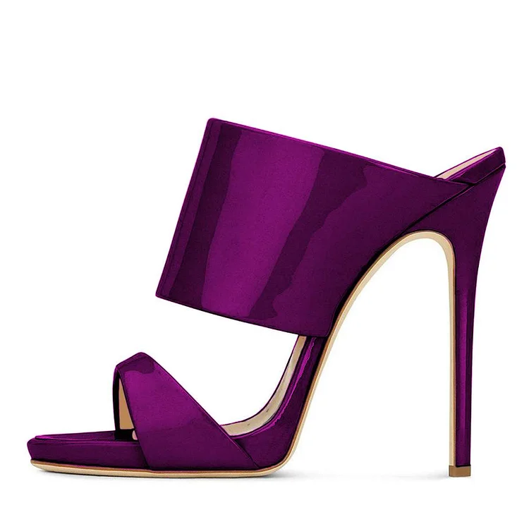 Escarpins à bout pointu en violet avec talons aiguilles Flusfy