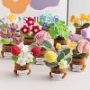 (Finished Product)Crochet Flower Potted Doll with Positive Card Desktop Ornaments, Potted Plants, Bouquets Gift Home Decor