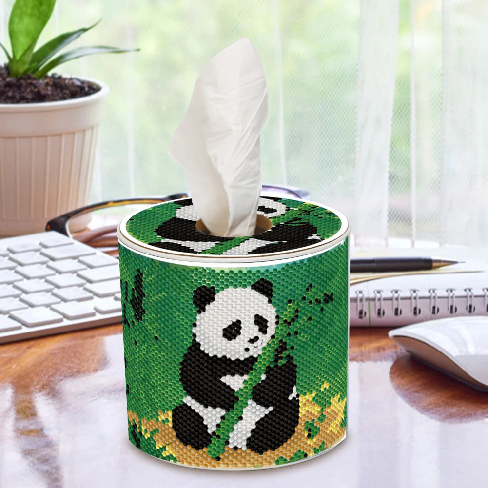 Bamboo DIY Diamond Painting Handmade Tissue Holder Rhinestones Decor Tissue Box