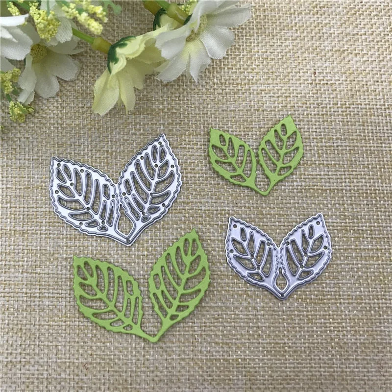 2pcs leaf decoration Metal Cutting Dies Stencil Scrapbooking Photo Album Card Paper Embossing Craft DIY